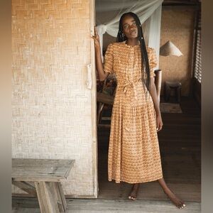Daughters of India Prairie Midi Dress in Autumn Size S perfect condition cotton